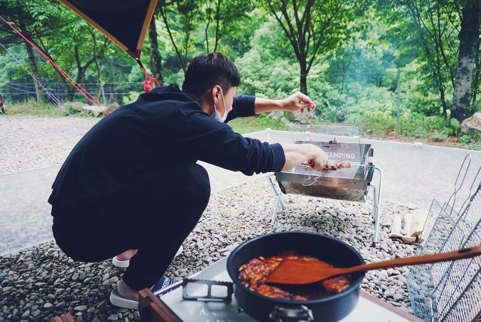 용인 싱글벙글캠핑장 저녁식사준비