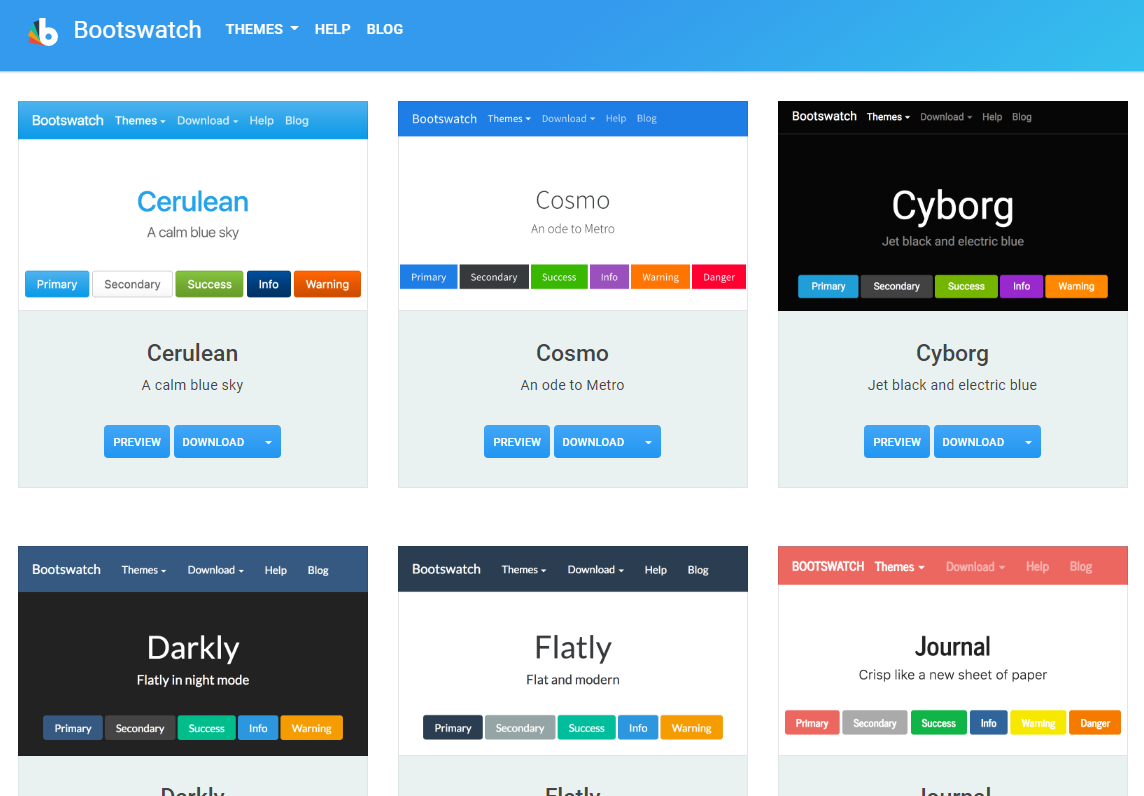 bootswatch 사이트