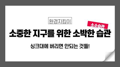 싱크대에 버리면 안 되는 것들 - 소중한 지구를 위한 소박한 습관