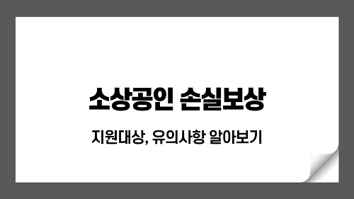 소상공인 손실보상 신청, 지원대상, 유의사항 알아보기