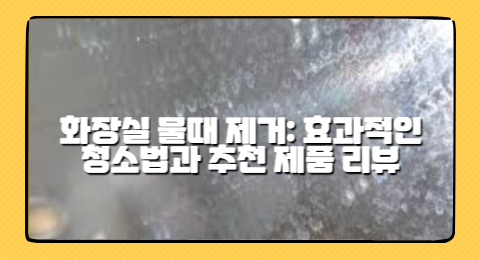 화장실 물때 제거: 효과적인 청소법과 제품 선택하기