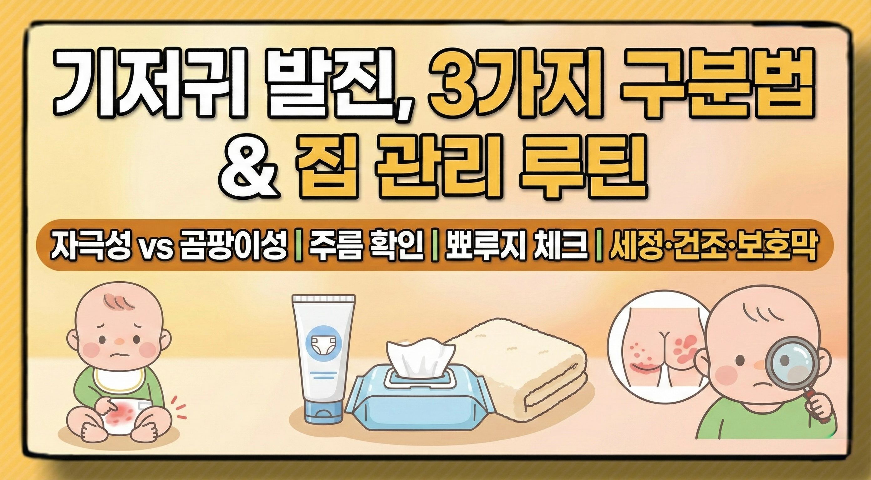 기저귀 발진 관리 루틴: 물세정·완전건조·보호막 5단계로 정리