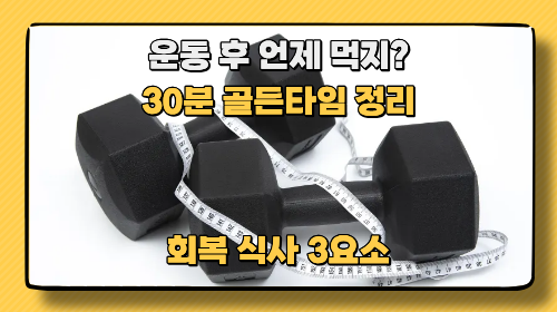 운동 후 식사 타이밍은 언제? 회복을 돕는 구성 3가지 정리