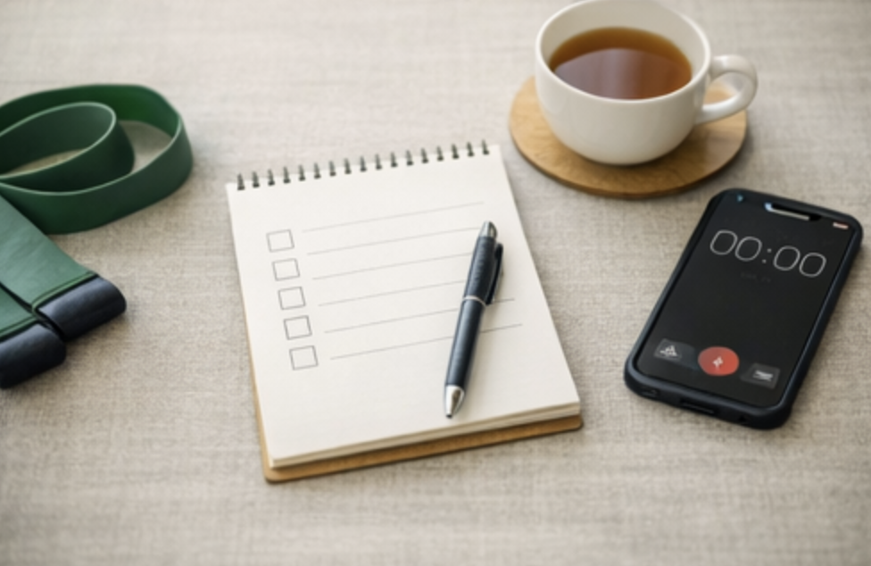 운동 계획을 정리하는 체크리스트 분위기의 이미지