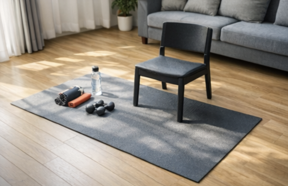 무릎과 허리에 부담이 적은 홈트 준비 공간