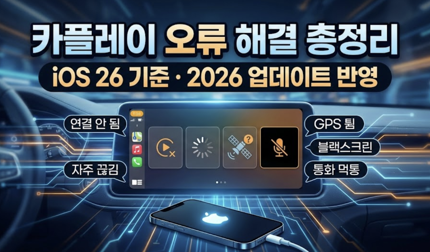 카플레이 오류·불편함 총정리: 끊김/먹통/GPS/소리 문제 한 번에 해결