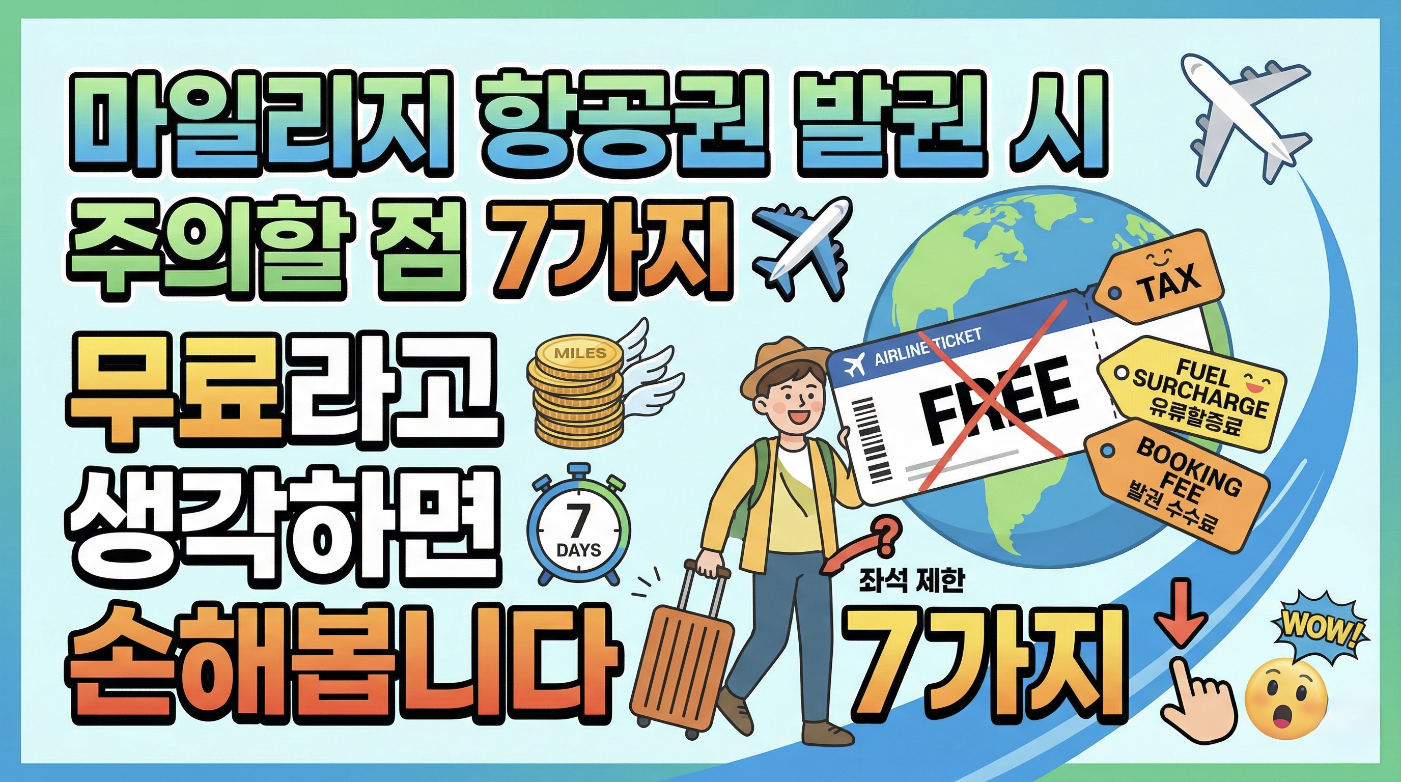 마일리지 항공권 발권 시 주의할 점 7가지 ✈️ 무료라고 생각하면 손해봅니다