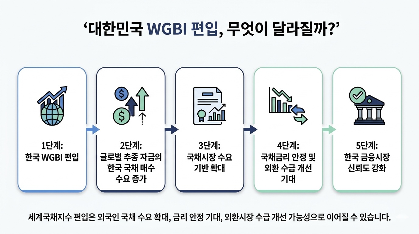 대한민국 WGBI 편입이 국채금리와 환율에 미치는 영향 인포그래픽 대한민국 WGBI 편입이 국채금리와 환율에 미치는 영향 인포그래픽