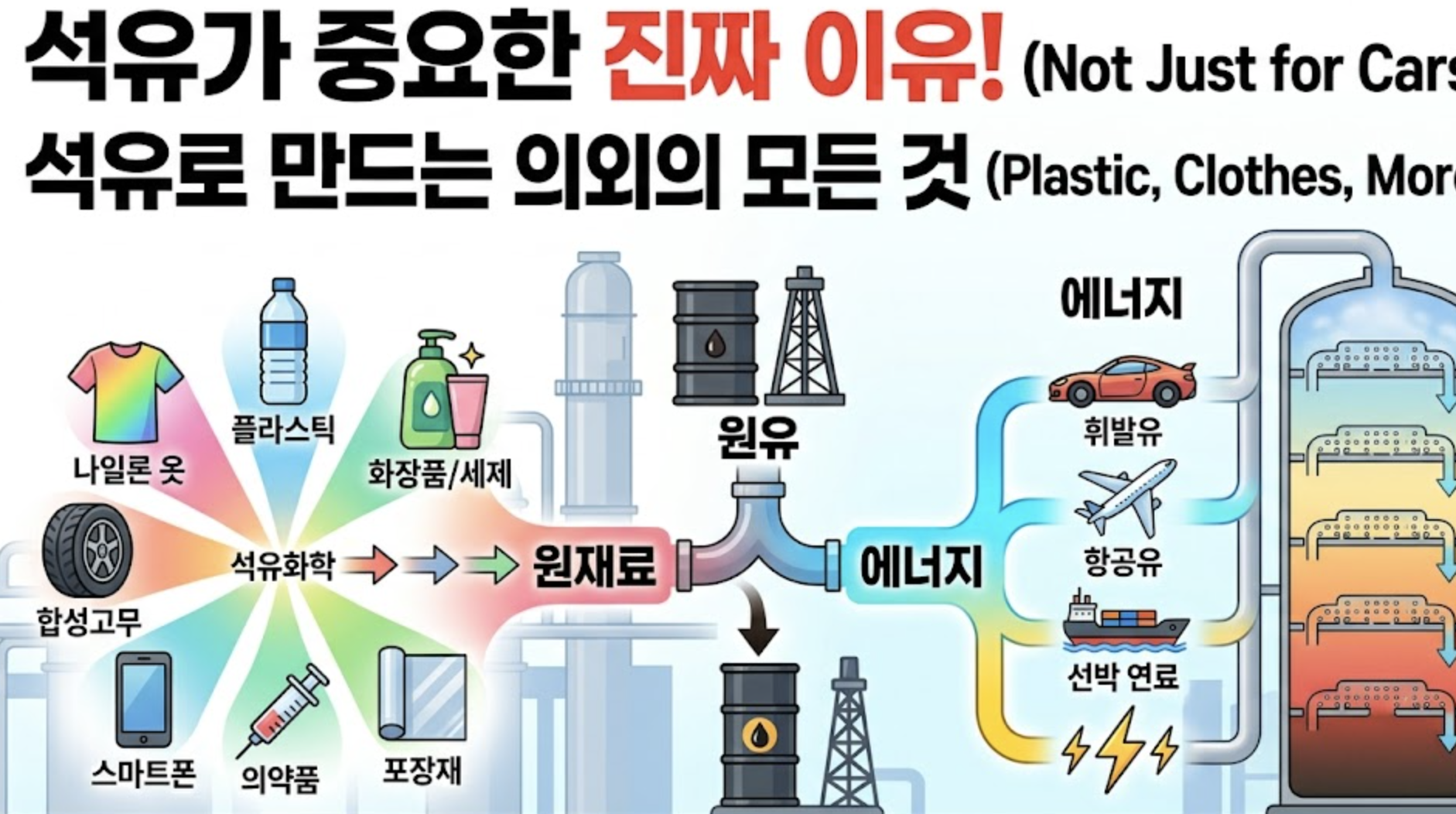 자동차 기름만? 우리가 모르는 석유로 만드는 의외의 물건 10가지