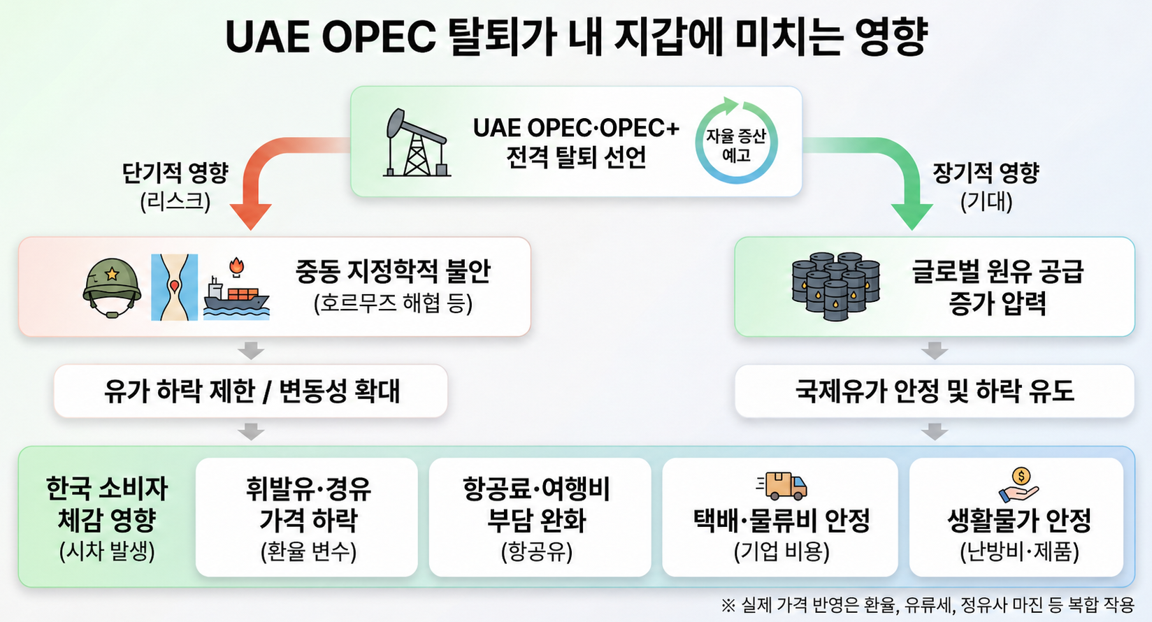 UAE OPEC 탈퇴가 내 지갑에 미치는 영향 인포그래픽